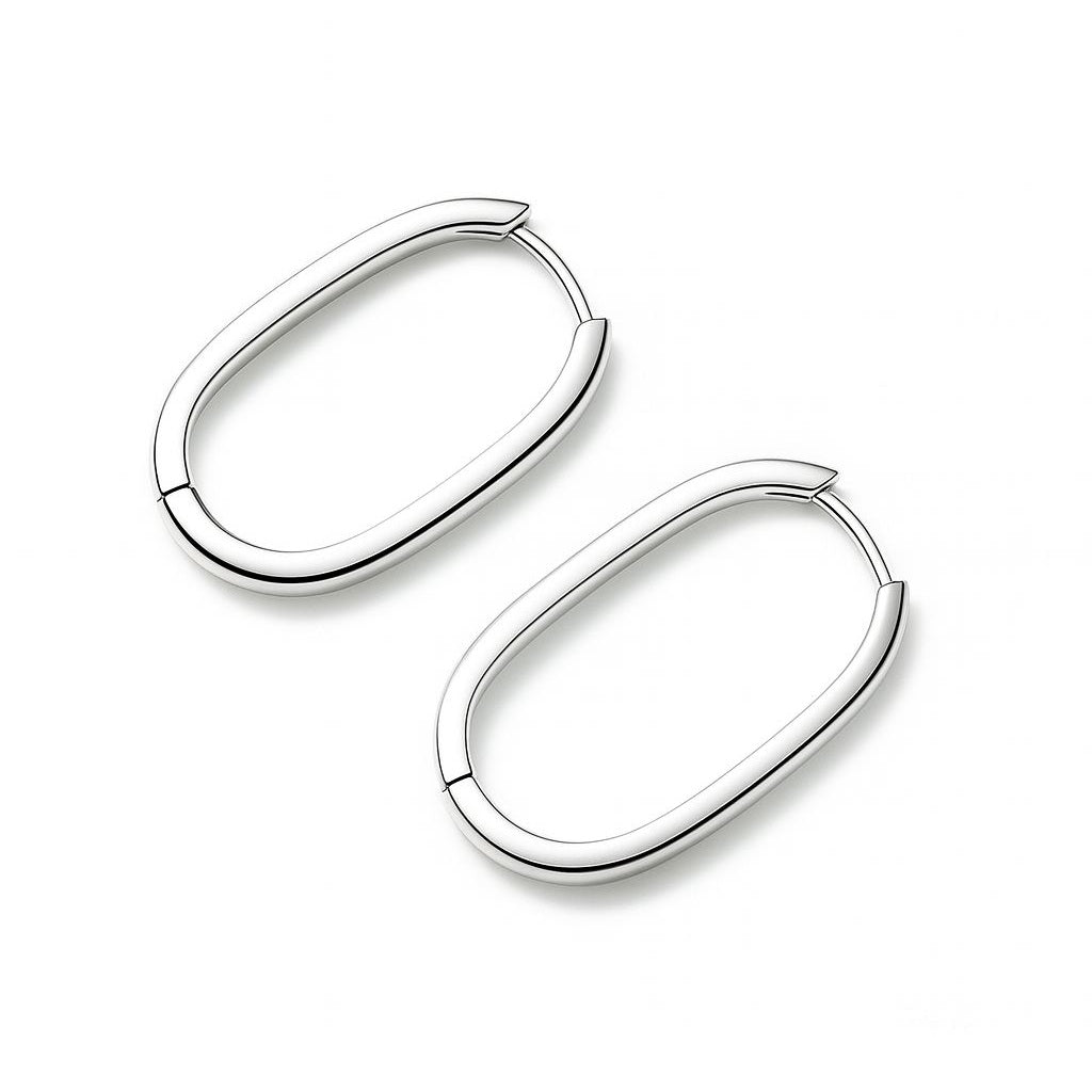 BECHTGOLD Ovale Silberohrringe aus 925 Silber