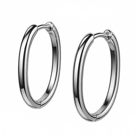 BECHTGOLD Ovale Silberohrringe aus 925 Silber