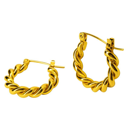 BECHTGOLD Creolen ,,Aurora Twist" 14K Edelstahl vergoldet