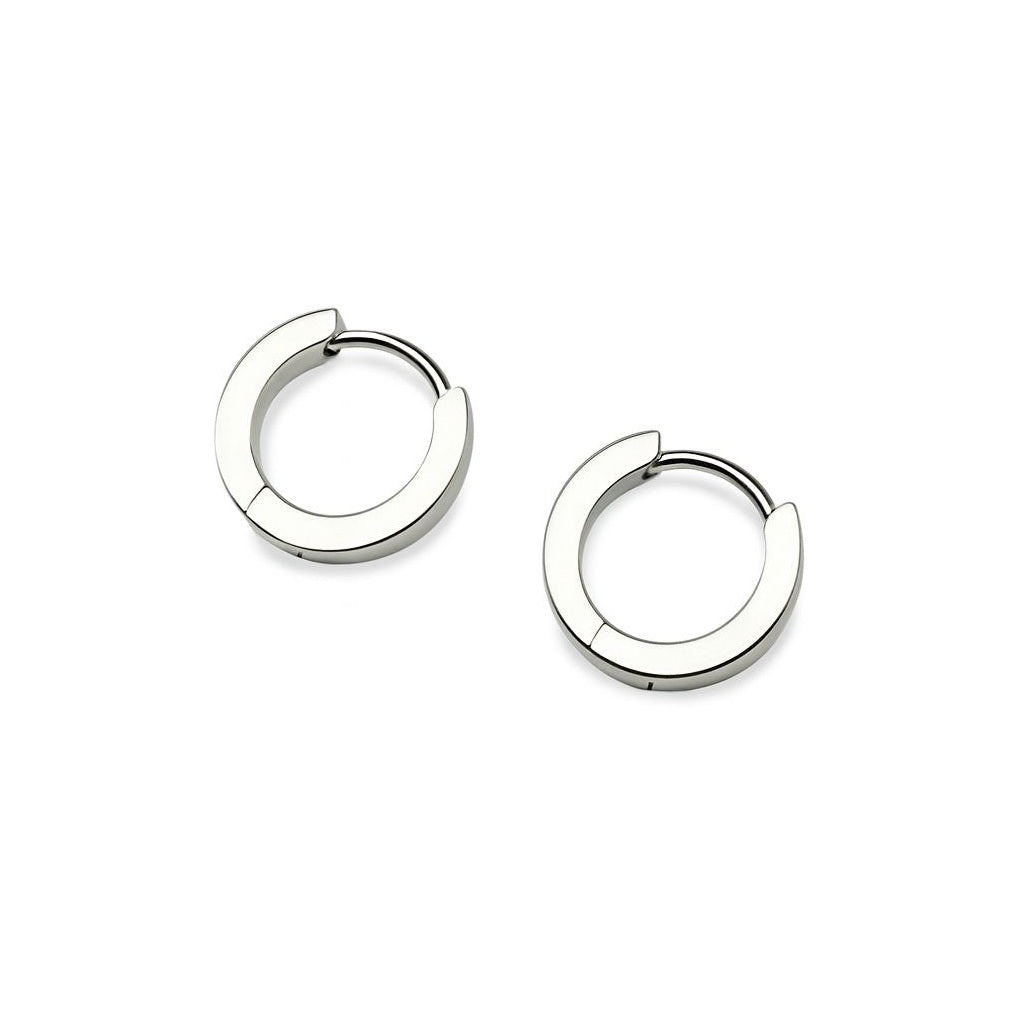 BECHTGOLD ,,Creolene" kleine Edelstahl Creolen mit Zirkonia besetzt