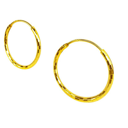 BECHTGOLD ,,Golden Mosaic" Kleine runde 14K vergoldete Damen Creolen aus 925er Silber