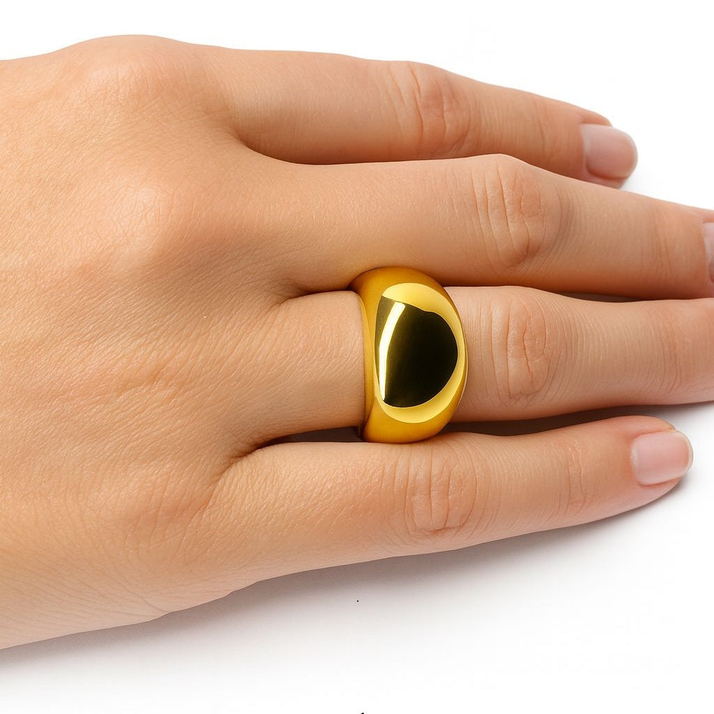 BECHTGOLD ,,Magnor" 18K vergoldeter Edelstahl Ring