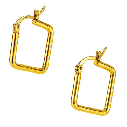 BECHTGOLD Quadratische Creolen 14k vergoldetes Edelstahl – Elegant & Modern