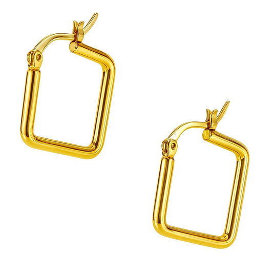 BECHTGOLD Quadratische Creolen 14k vergoldetes Edelstahl – Elegant & Modern