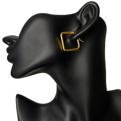 BECHTGOLD Quadratische Creolen 14k vergoldetes Edelstahl – Elegant & Modern
