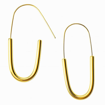 BECHTGOLD ,,U-Line" Stainless Steel 18 Karat vergoldete Damenohrringe